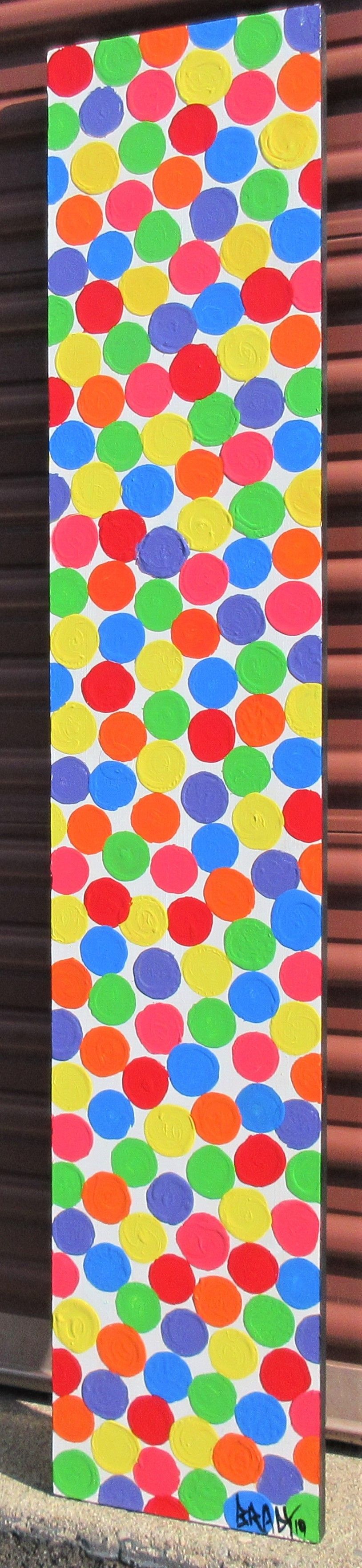 48x9.5 ORIGINAL SIGNED PAINTING. PAINT ON BOARD. BRACKETS APPLIED ALLOWING TO HANG EITHER WAY!