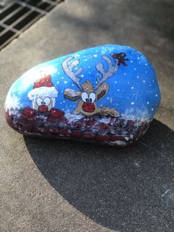 Painted Christmas rocks