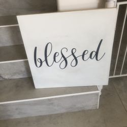 Wood blessed Sign