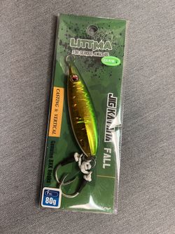 80g Slow jig 3oz Vertical Metal sk High Pitch Deep Drop Jig with BKK Jigging Hooks Glow