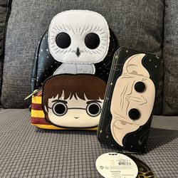Loungefly POP! Harry Potter/Hedwig Mini Backpack & Matching Dobby Wallet