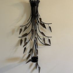 Bronze Metal Leaf Candle Holder