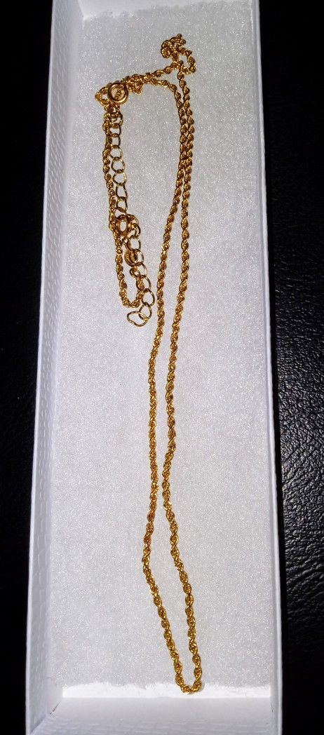 14K Gold Rope Necklace 