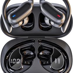 Wireless Earbuds Bluetooth Headphones, Bluetooth 5.3 Stereo Over Ear Buds,Noise Cancelling Mic, IP7 Waterproof Headset for Workout/Running