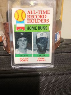 1979 Roger maris & Hank Aaron home runs all the record holders vintage baseball card