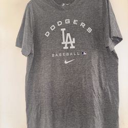Nike Los Angeles Dodgers Baseball Heather Grey T-Shirt Size Large