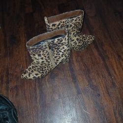 Female Leopard Print Boots High Heel