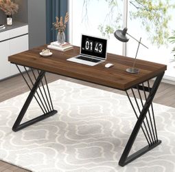47” Industrial Wood Top Desk with Metal Frame