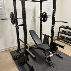 Inspire Full Home Gym – Rack, Bench, Barbell, Dumbbells, Plates – $3K+ Value