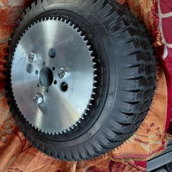 NEW CUSTOM 15x6.00-6 MINI BIKE REAR WHEEL SET-UP with #35 sprocket CASH ONLY $120 FIRM👈