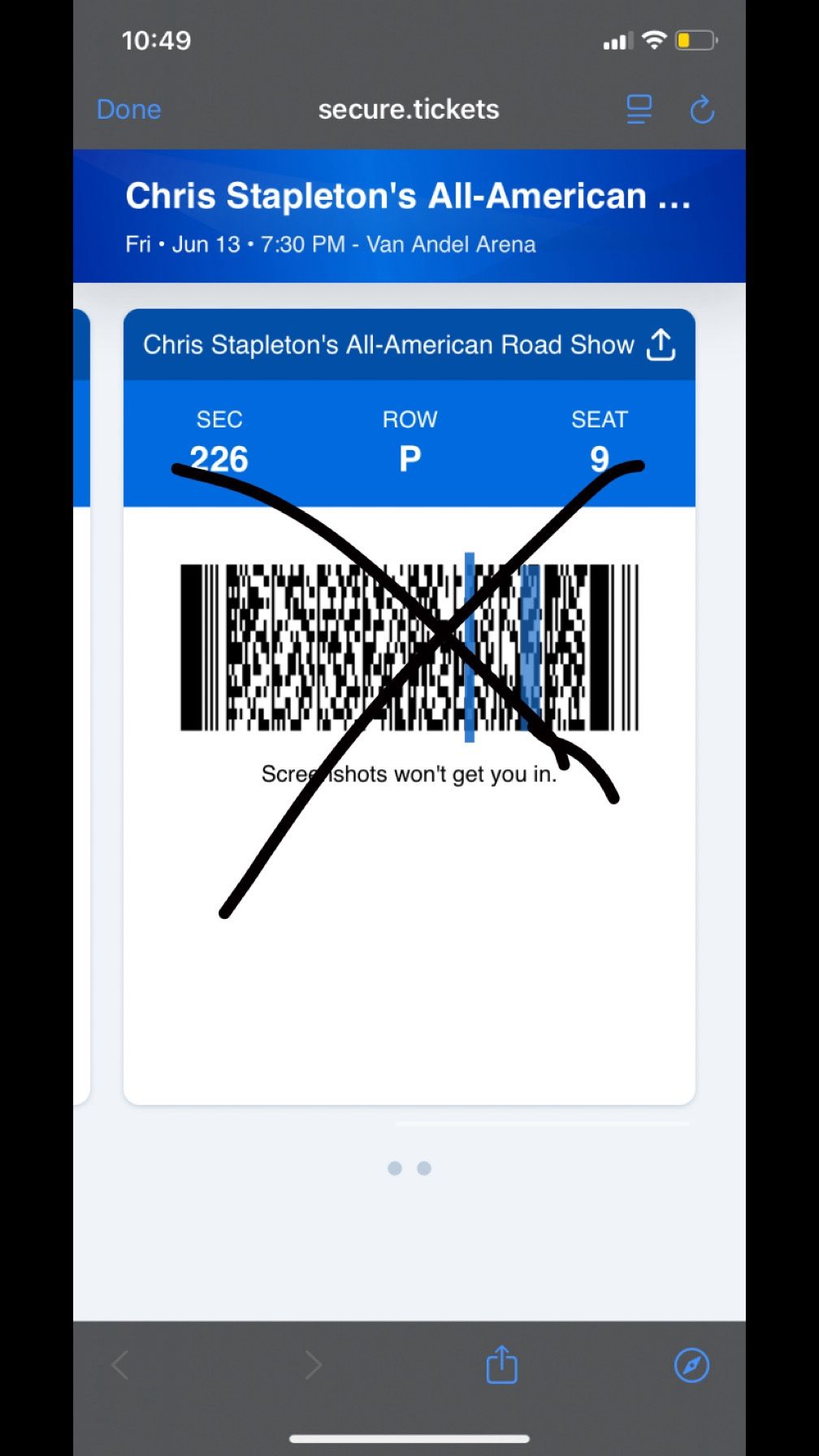 2 Chris Stapleton Tickets – June 13 – Van Andel Arena – $300 for Both (Row P Upper Level)