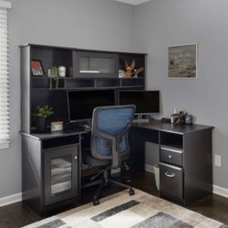 L Shaped Desk with Hutch