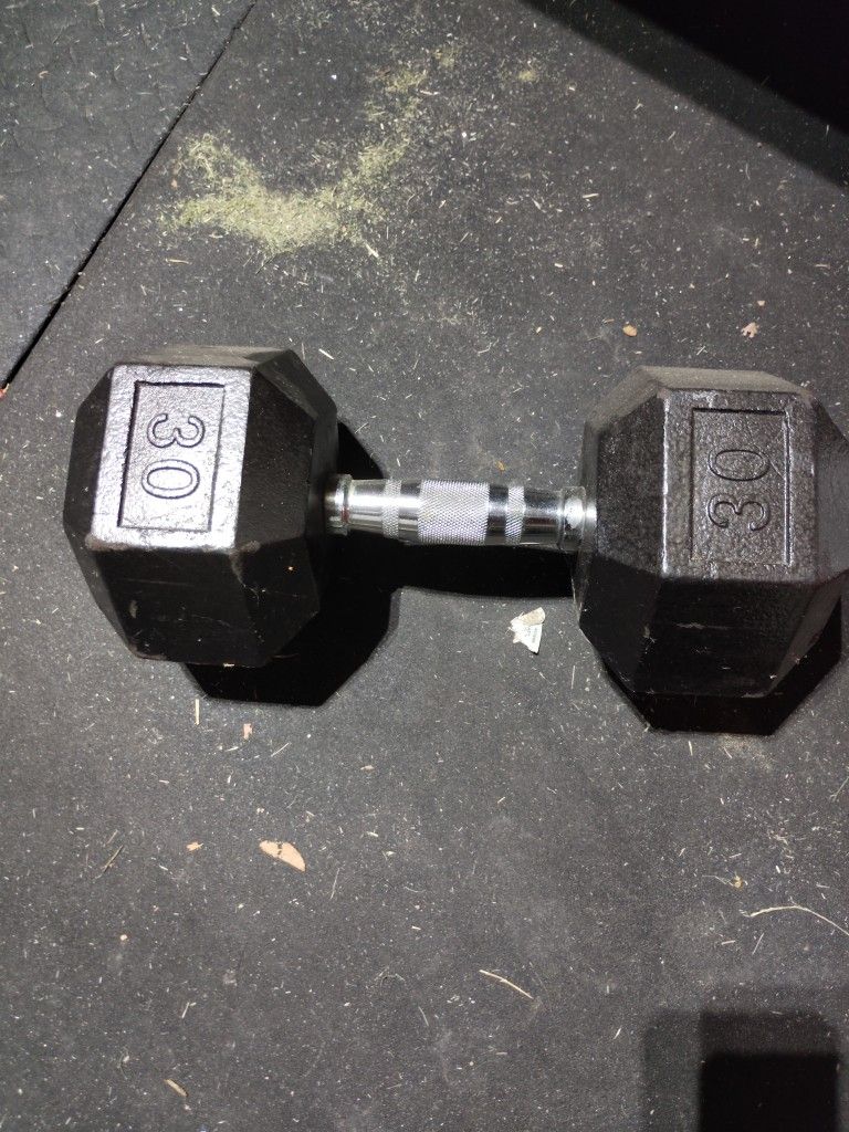30 lbs Single Rubber Dumbbell