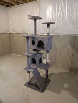 Cat Tree Tower (Grey) - 69" - Fully Assembled