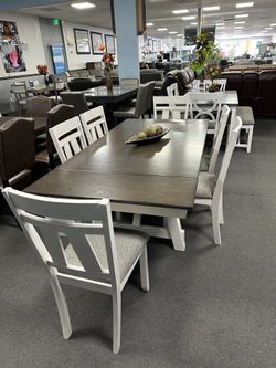6PC Gray Dining Table Set
