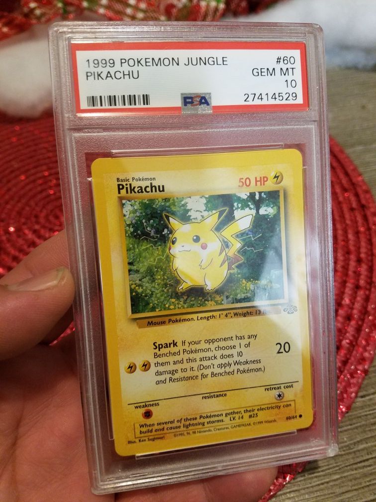 Pokemon Pikcahu psa perfect 10 old 90s card original