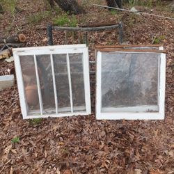 Old Wooden Farm House Windows 