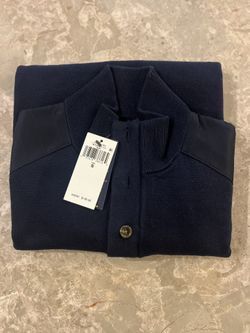 BRAND NEW Polo Ralph Lauren Leather Sleeve Button Up Swearet