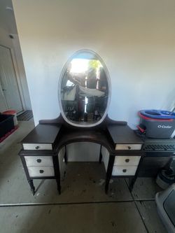 Antique six drawer makeup vanity