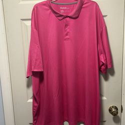 Reebok Mens Golf Polo Shirt 5XL Pink Short Sleeve Logo Rugby