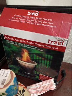 Bond Outdoor Ceramic Table-Mount Firebowl