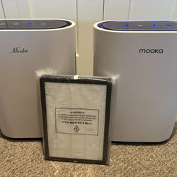 Mooka Air Purifiers (2) + Brand New HEPA Filter