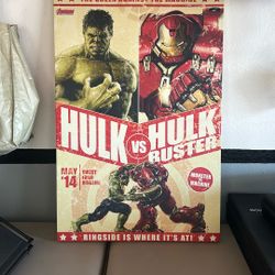 Avengers Hulk versus Hulk buster Canvas Poster 
