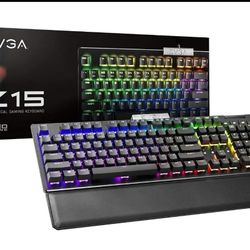 EVGA Z15 RGB Gaming Keyboard, RGB Backlit LED, Hotswappable Mechanical Kaihl Spe