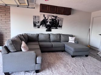 Gray 4 piece sectional sofa couch sala
