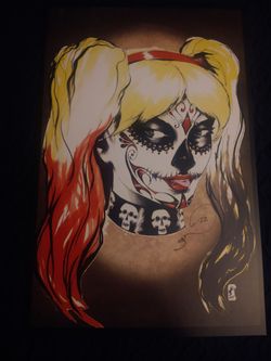 Harley Quinn Signed by Artist Bobby Breed
