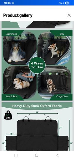 Waterproof Dog Car Back Seat Extender with Mesh Window