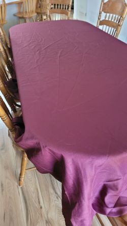 Burgundy Fabric Tablecloth