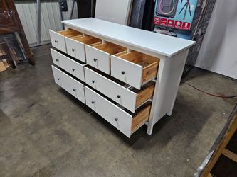 White Hemnes 9-Drawer Double Dresser