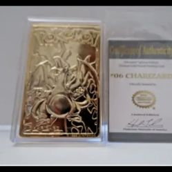 23k Gold Plated Pokémon Charizard Card