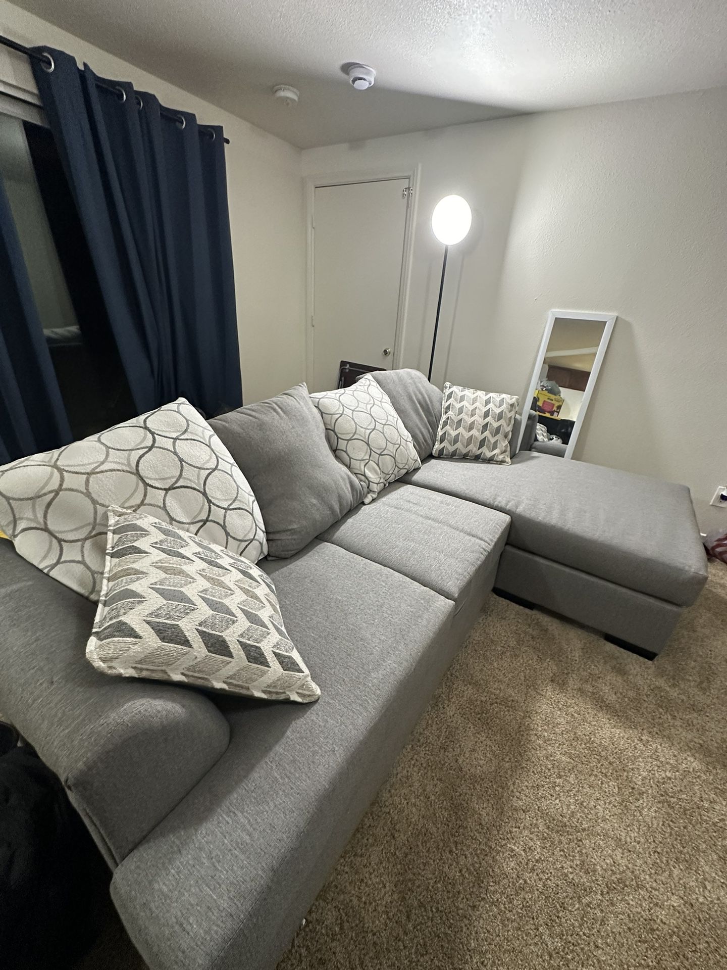 Gray Sofa with chaise