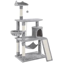 61.5-in Cat Tree & Condo Scratching Post Tower, Beige