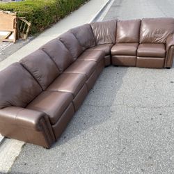 Genuine Italian Leather Sectional Sofa Couch 