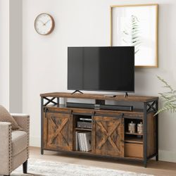 TV Stand for 65 Inch TV, Entertainment Center, TV Table and Console, TV Cabinet with Adjustable Shelves, Industrial Design, Rustic Brown an