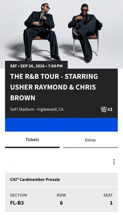 Chris Brown X Usher Tour Ticket