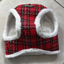 Puppia X-LARGE Blitzen Harness Vest w/Lead, HARDLY USED Christmas Holiday Plaid 