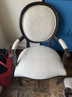 Ethan Allen Armchair Leopard Upholstered