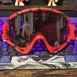 Oakley Glasses Cross or Frame MX Distressed Day Line Red/Yellow – Dark Grey