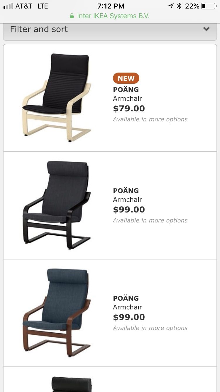 IKEA poang chair and ottoman