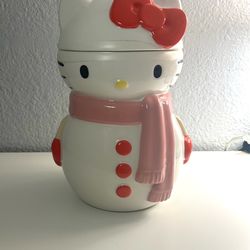 Hello Kitty Christmas Snowman Cookie Jar