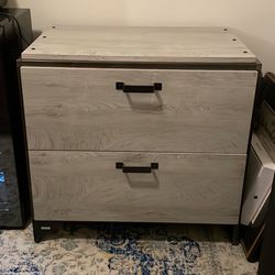 Light Grey Wood File Cabinet 