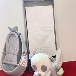 Adorable Baby Panda Rocking Chair, Baby Bathtub, and Changing Shelf Set – Perfect for New Parents!