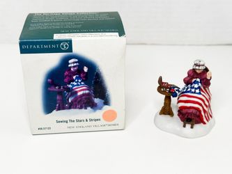 Vintage Department 56 New England Village Series “Sewing the Stars & Stripes” Figurine