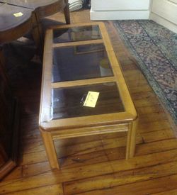 Oak and Glass Coffee Table