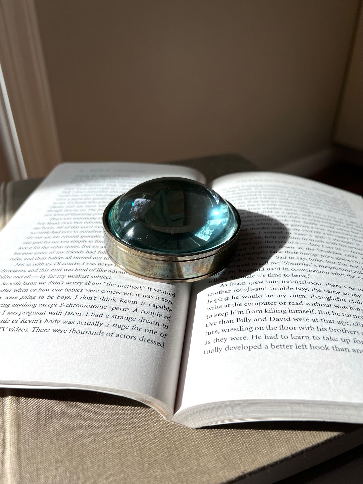 Glass & Brass Magnifying Paperweight ( D3.25” H1.5” ) firm on price