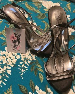Camille La Vie Silver  Crystal Strappy Heels